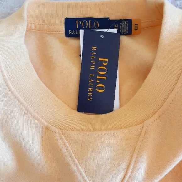 Polo Ralph Lauren Men's 1XB Yellow Summer Bear Crewneck Fleece Sweatshirt New - Picture 10 of 13